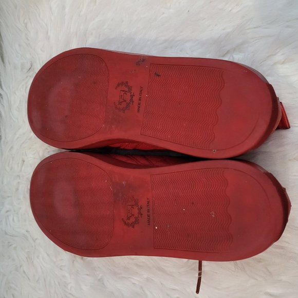 DEL TORO RED LEATHER QUILTED HIGH TOP CHUKKA SNEAKER US MENS 12 HIGH TOP - Picture 11 of 14